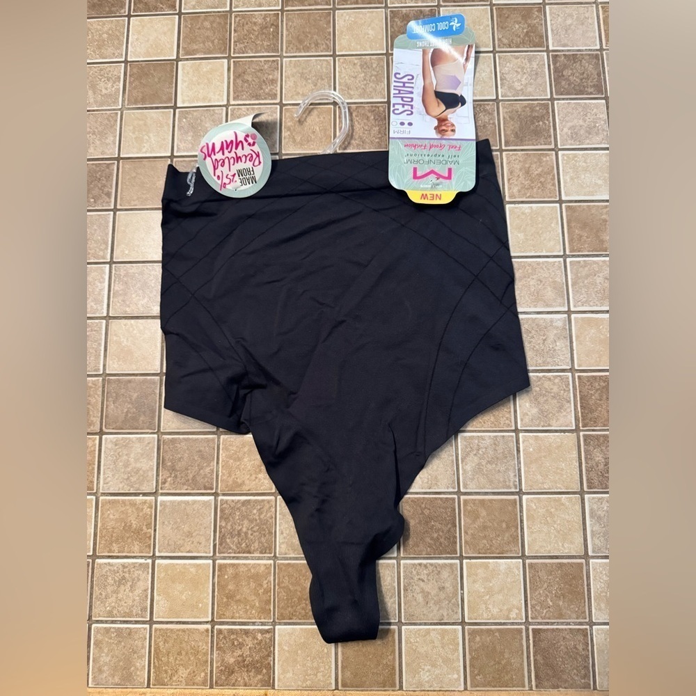 Maidenform Shaper Thong Underwear - Black, Size 2XL